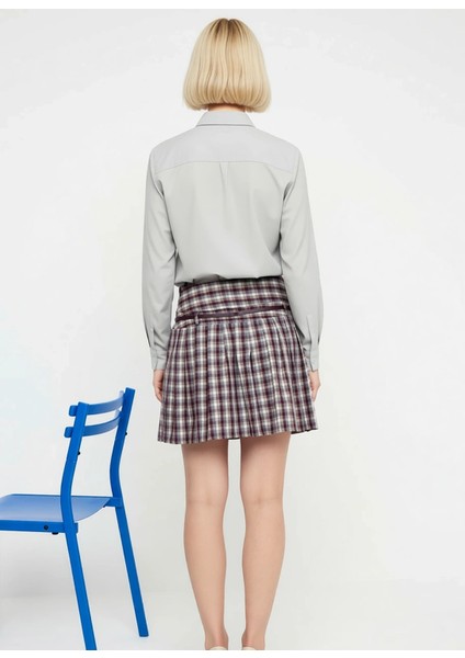 Kadın Pileli Mini Etek Ekose Desenli Kemerli Kalıp Fonksiyonel Dayanıklı Kaliteli Konforlu indirimleri