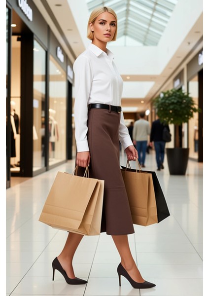 Kadın Yüksek Bel Midi A Kesim Örme Süet Etek Fonksiyonel Dayanıklı Kaliteli Konforlu Rahat modelleri