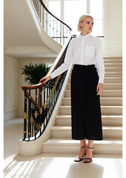 Kadın Düz Maxi Boy Sarong Kalıp Kruvaze Bağlamalı Viskon Dokuma Etek Fonksiyonel Dayanıklı fiyatları