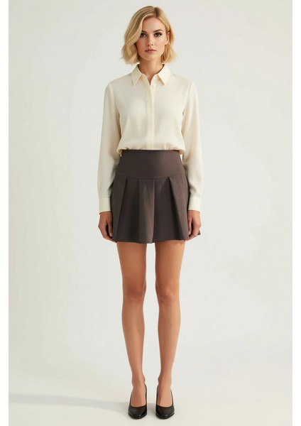 Kadın Pileli Mini Etek Normal Bel Kemerli %87 Polyester %13 Elastan Fonksiyonel Dayanıklı Şık fırsatları