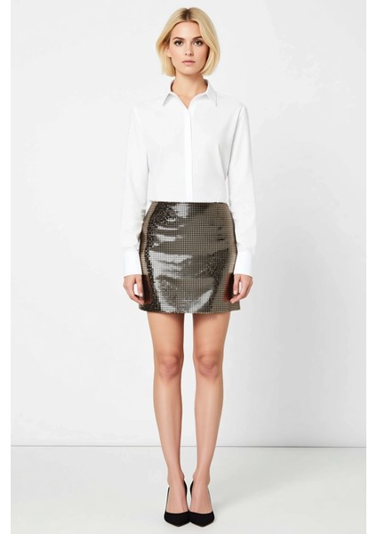 Kadın Mini Etek Yüksek Bel Düz Örme %95 Polyester %5 Elastan Fonksiyonel Dayanıklı Estetik fırsatları