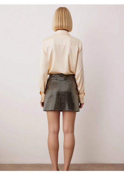 Kadın Mini Etek Yüksek Bel Düz Örme %95 Polyester %5 Elastan Fonksiyonel Dayanıklı Estetik indirimleri