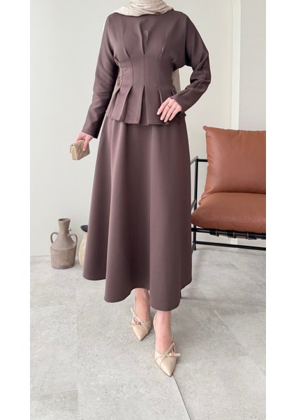 Belden Bağlamalı Etekli Scuba Takım – Kahverengi indirimleri