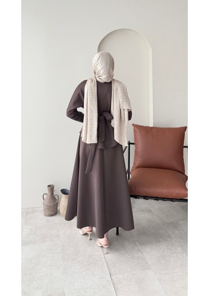 Belden Bağlamalı Etekli Scuba Takım – Kahverengi