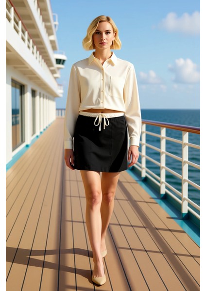 Kadın Düz Desen Kalem Kalıp Mini Boy Dokuma Etek Fonksiyonel Dayanıklı Kaliteli Konforlu Şık