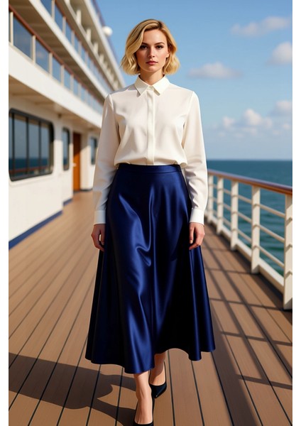 Kadın A Kesim Yüksek Bel Maxi Etek Fonksiyonel Dayanıklı Kaliteli Konforlu Estetik Premium