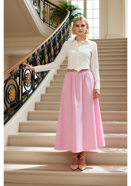 Kadın Maxi Etek A Line Kalıp %100 Pamuk Beli Lastikli Dokuma Fonksiyonel Dayanıklı Estetik fiyatları