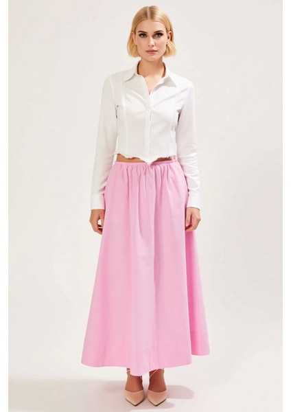 Kadın Maxi Etek A Line Kalıp %100 Pamuk Beli Lastikli Dokuma Fonksiyonel Dayanıklı Estetik fırsatları