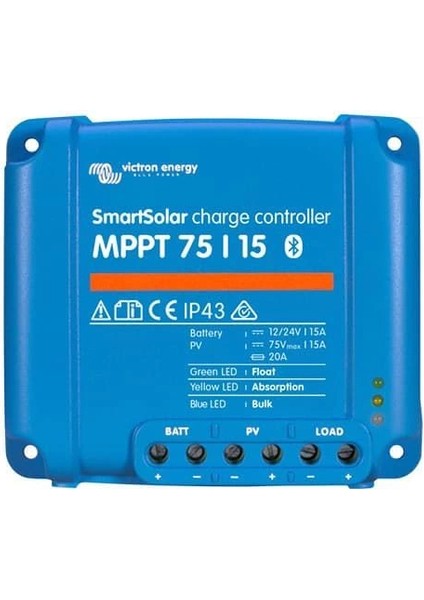 12/24V 15A Mppt Solar Charge Controller, SCC075015060R, Victron