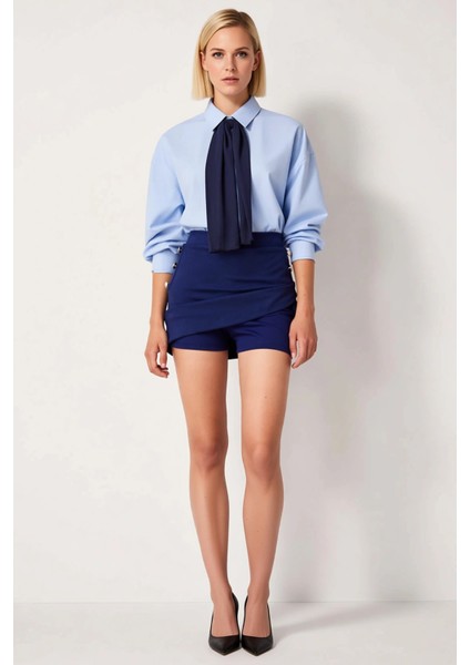 Kadın Interlok Örme Mini Etek Şort Normal Bel Düğme Detaylı Fonksiyonel Dayanıklı Kaliteli fırsatları