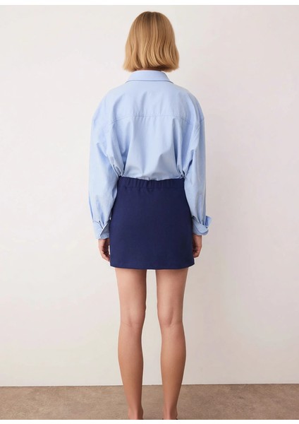 Kadın Interlok Örme Mini Etek Şort Normal Bel Düğme Detaylı Fonksiyonel Dayanıklı Kaliteli indirimleri