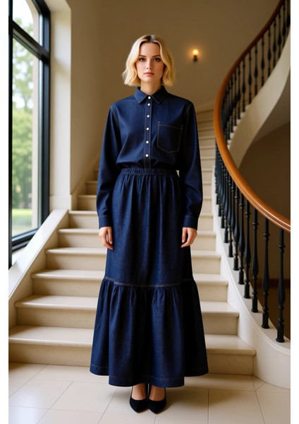 Kadın Maxi Etek Yaka Kol Kalıp %100 Pamuk Fonksiyonel Dayanıklı Kaliteli Konforlu Estetik Şık fiyatları