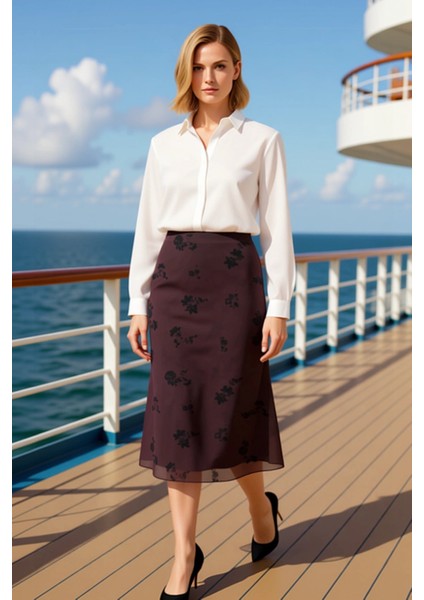 Kadın Kalem Kalıp Yüksek Bel Midi Etek Fonksiyonel Dayanıklı Kaliteli Konforlu Estetik Şık