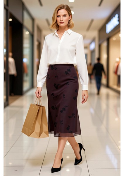 Kadın Kalem Kalıp Yüksek Bel Midi Etek Fonksiyonel Dayanıklı Kaliteli Konforlu Estetik Şık modelleri