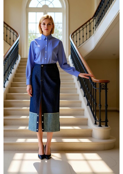 Kadın %100 Pamuk A Kesim Düz Midi Etek Fonksiyonel Dayanıklı Kaliteli Konforlu Estetik Şık fiyatları