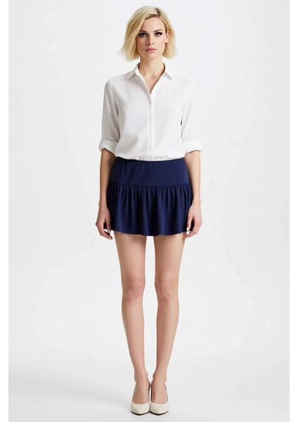 Kadın Yüksek Bel Fırfırlı Mini Esnek Örme Etek Fonksiyonel Dayanıklı Kaliteli Konforlu Şık fırsatları