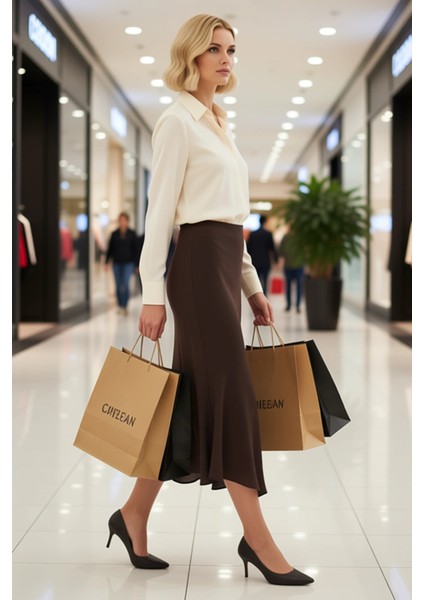 Kadın Asimetrik Kalıp Düşük Bel Maxi Boy Dokuma Etek %100 Viskoz Fonksiyonel Dayanıklı Şık modelleri