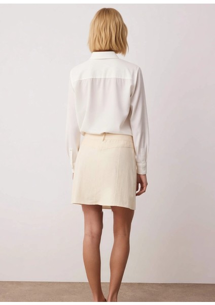 Kadın %100 Pamuk Gabardin Mini Etek Yüksek Bel Fonksiyonel Dayanıklı Kaliteli Konforlu Şık indirimleri