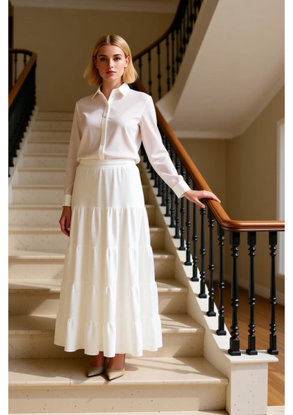 Kadın Maxi Boy Etek Normal Bel Lastikli Bel Aerobin Kumaş Fonksiyonel Dayanıklı Kaliteli Şık fiyatları