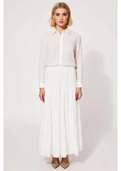 Kadın Maxi Boy Etek Normal Bel Lastikli Bel Aerobin Kumaş Fonksiyonel Dayanıklı Kaliteli Şık fırsatları