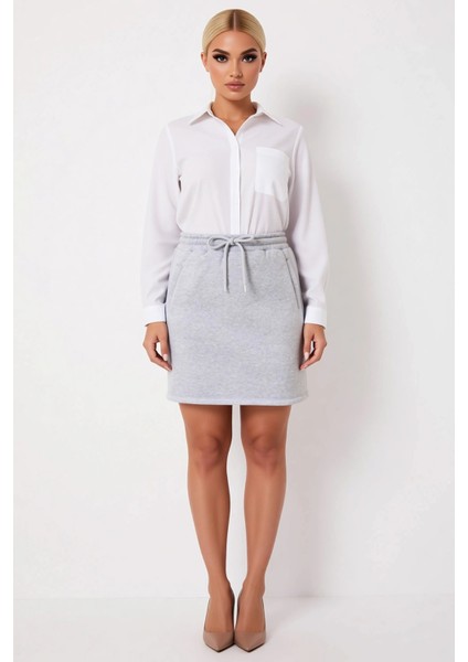 Kadın Örme Mini Etek Düz Kumaş Bel Ipli Kalıp Rahat Fonksiyonel Dayanıklı Kaliteli Estetik fırsatları