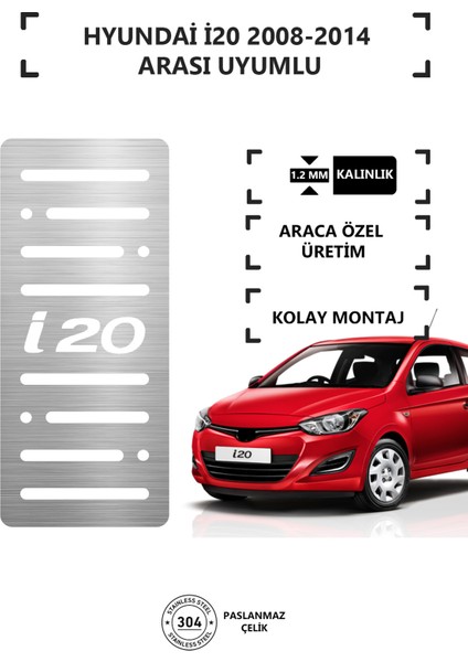 Hyundaı I20 2008-14 Ayak Dinlendirme Pedalı Krom Ayak Dayama Pedalı
