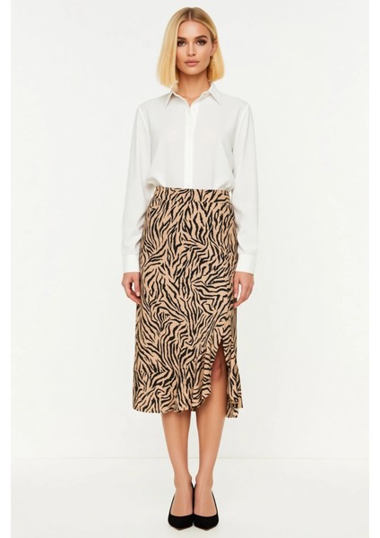 Kadın Yüksek Bel Midi Örme Etek Hayvan Desenli Fonksiyonel Dayanıklı Kaliteli Konforlu Şık fırsatları