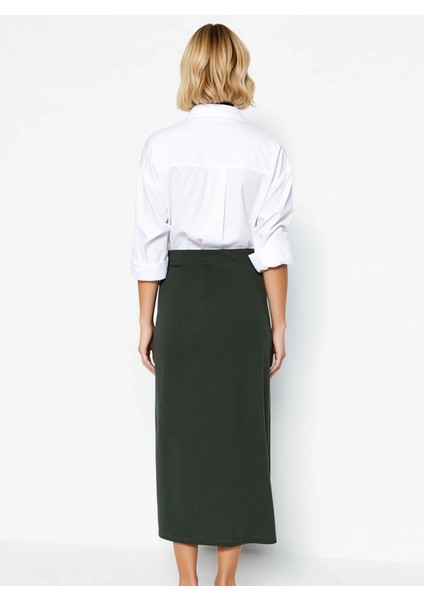 Kadın Yüksek Bel Kalem Yırtmaçlı Örme Etek Fonksiyonel Dayanıklı Kaliteli Konforlu Estetik indirimleri