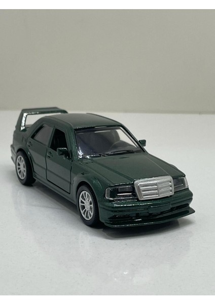 Mercedes Benz 190E Evo Yeşil Metalik Metal Çek Bırak Işıklı Sesli Diest Car 1:36 Ölçek Oyuncak