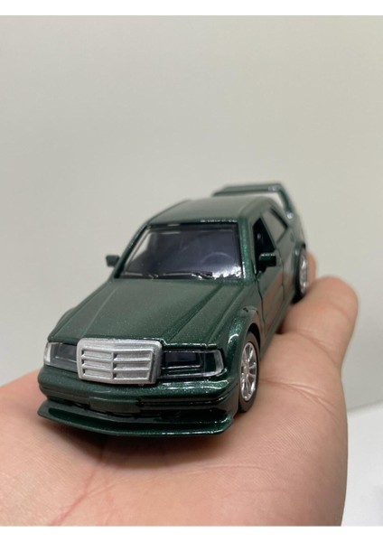 Mercedes Benz 190E Evo Yeşil Metalik Metal Çek Bırak Işıklı Sesli Diest Car 1:36 Ölçek Oyuncak modelleri