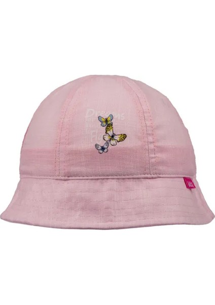 Kelebek Baskılı Kız Maksi Şapka