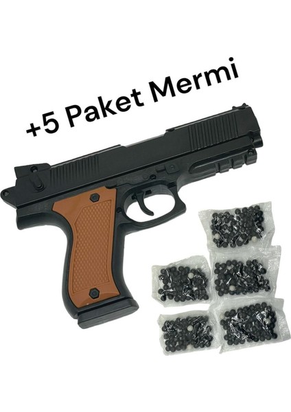 Boncuklu Tabanca Boncuk 5 Paket Set Force Speciel Kahve Kupalı 20 cm