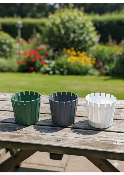 3 Lü Saksı Seti Iç Hazneli Çit Model Saksı 3,5 Litre modelleri