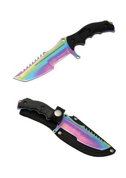 Kişiye Özel Isimli Isim Baskılı 0026B 21.5 cm Columbia Huntsman Bıçak Gökkuşağı Bıçak modelleri