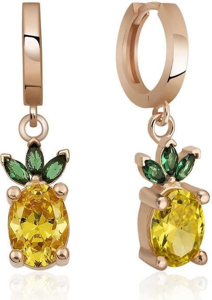 Gümüş Ananas Figür Meyve Küpe