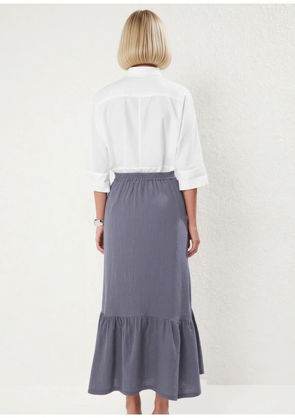 Kadın Maxi Etek Fırfır Detaylı %100 Pamuk A Kesim Düz Desenli Fonksiyonel Dayanıklı Modern indirimleri