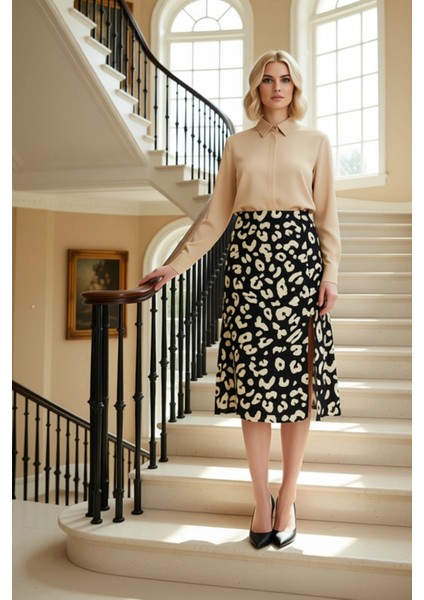 Kadın Hayvan Desenli Midi Etek A Kesim %100 Viskon Dokuma Fonksiyonel Dayanıklı Kaliteli Şık fiyatları