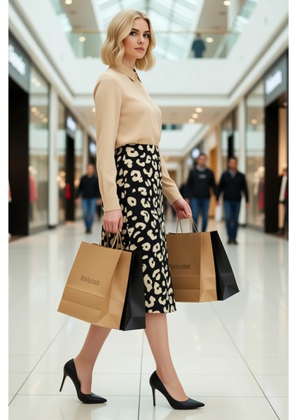 Kadın Hayvan Desenli Midi Etek A Kesim %100 Viskon Dokuma Fonksiyonel Dayanıklı Kaliteli Şık modelleri