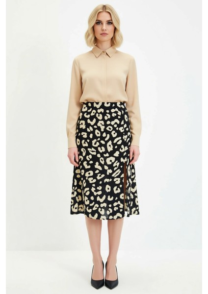 Kadın Hayvan Desenli Midi Etek A Kesim %100 Viskon Dokuma Fonksiyonel Dayanıklı Kaliteli Şık fırsatları