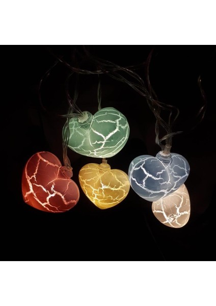 Rengarenk Çatlak Kalp 10'lu Dekoratif LED Lamba, 2 Metre, Şık ve Neşeli Aydınlatma modelleri