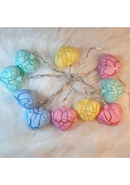 Rengarenk Çatlak Kalp 10'lu Dekoratif LED Lamba, 2 Metre, Şık ve Neşeli Aydınlatma fırsatları