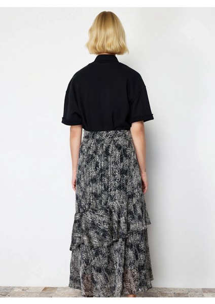 Kadın Maxi Etek Yüksek Bel Hayvan Desenli Şifon Kalıp Fonksiyonel Dayanıklı Kaliteli Rahat indirimleri