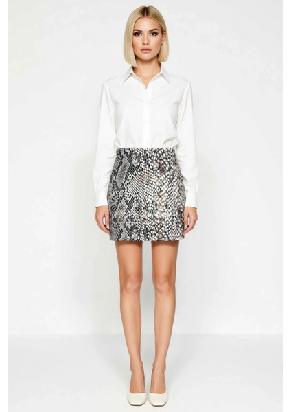 Kadın Yüksek Bel Kalem Mini Etek Interlok Kumaş Yırtmaçlı Fonksiyonel Dayanıklı Kaliteli Şık fırsatları