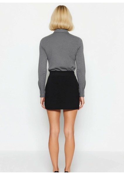 Kadın Yüksek Bel Fermuarlı Interlok Mini Etek Fonksiyonel Dayanıklı Kaliteli Konforlu Spor indirimleri