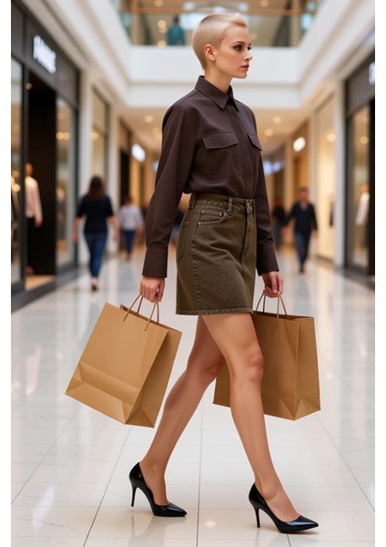 Kadın %100 Pamuk A Kesim Yüksek Bel Mini Etek Fonksiyonel Dayanıklı Kaliteli Konforlu Spor modelleri