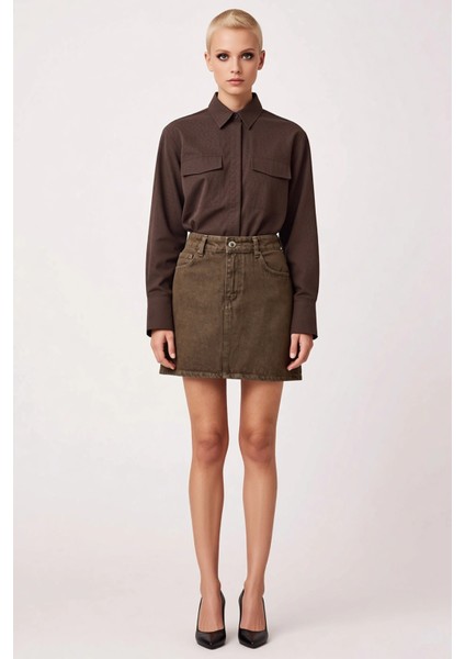 Kadın %100 Pamuk A Kesim Yüksek Bel Mini Etek Fonksiyonel Dayanıklı Kaliteli Konforlu Spor fırsatları