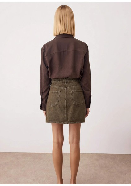 Kadın %100 Pamuk A Kesim Yüksek Bel Mini Etek Fonksiyonel Dayanıklı Kaliteli Konforlu Spor indirimleri