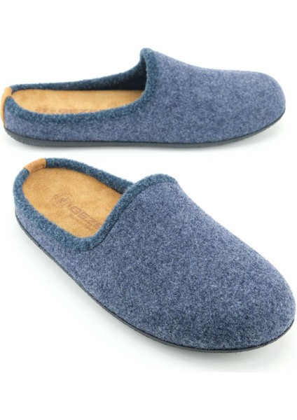 Erkek Kışlık Iç Taban Çıkarılabilir Fusbetli Hakiki Deri Pvc Alt Taban Keçe Ev Bahçe Terlik