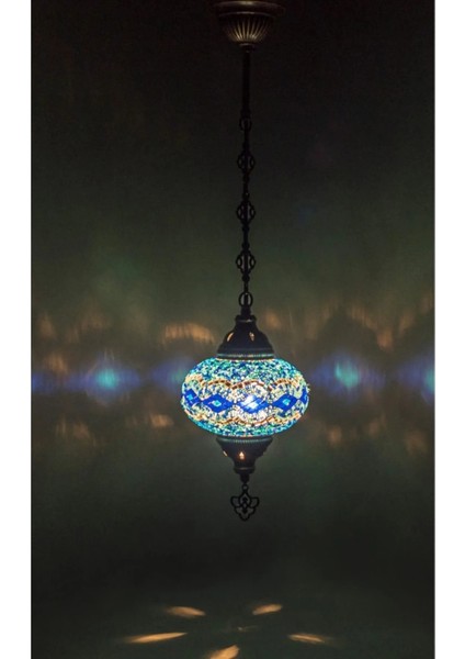 Mozaik Lamba Tekli Avize Otantik Bohem Sarkıt