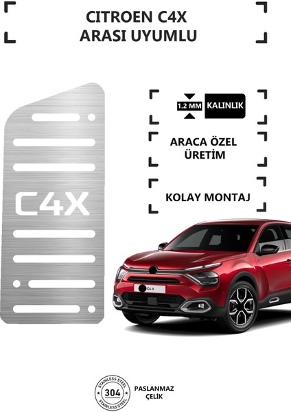 Cıtroen C4X Ayak Dinlendirme Pedalı Krom Ayak Dayama Pedalı